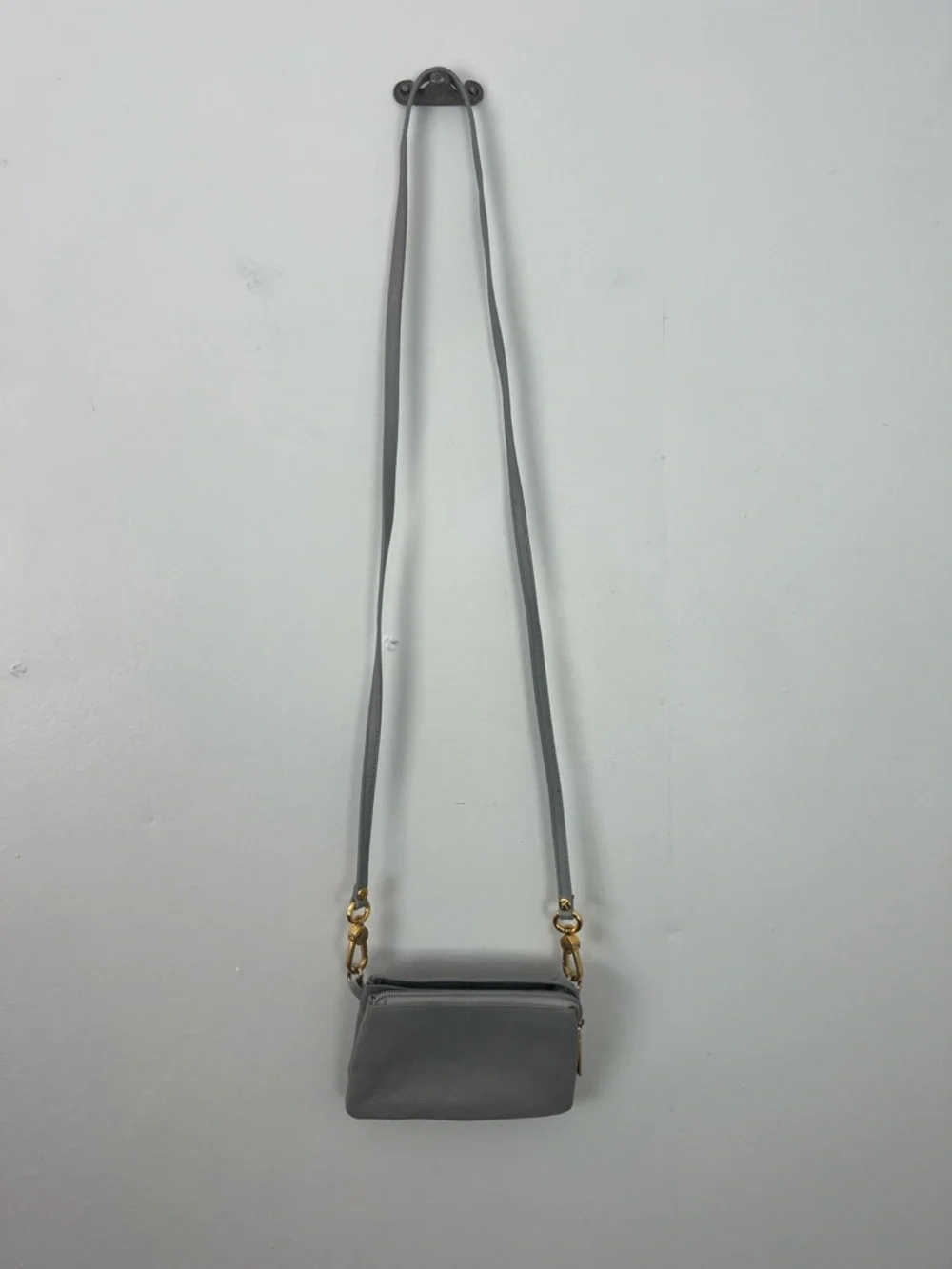 Kelly Tooke Gray Leather Crossbody Bag